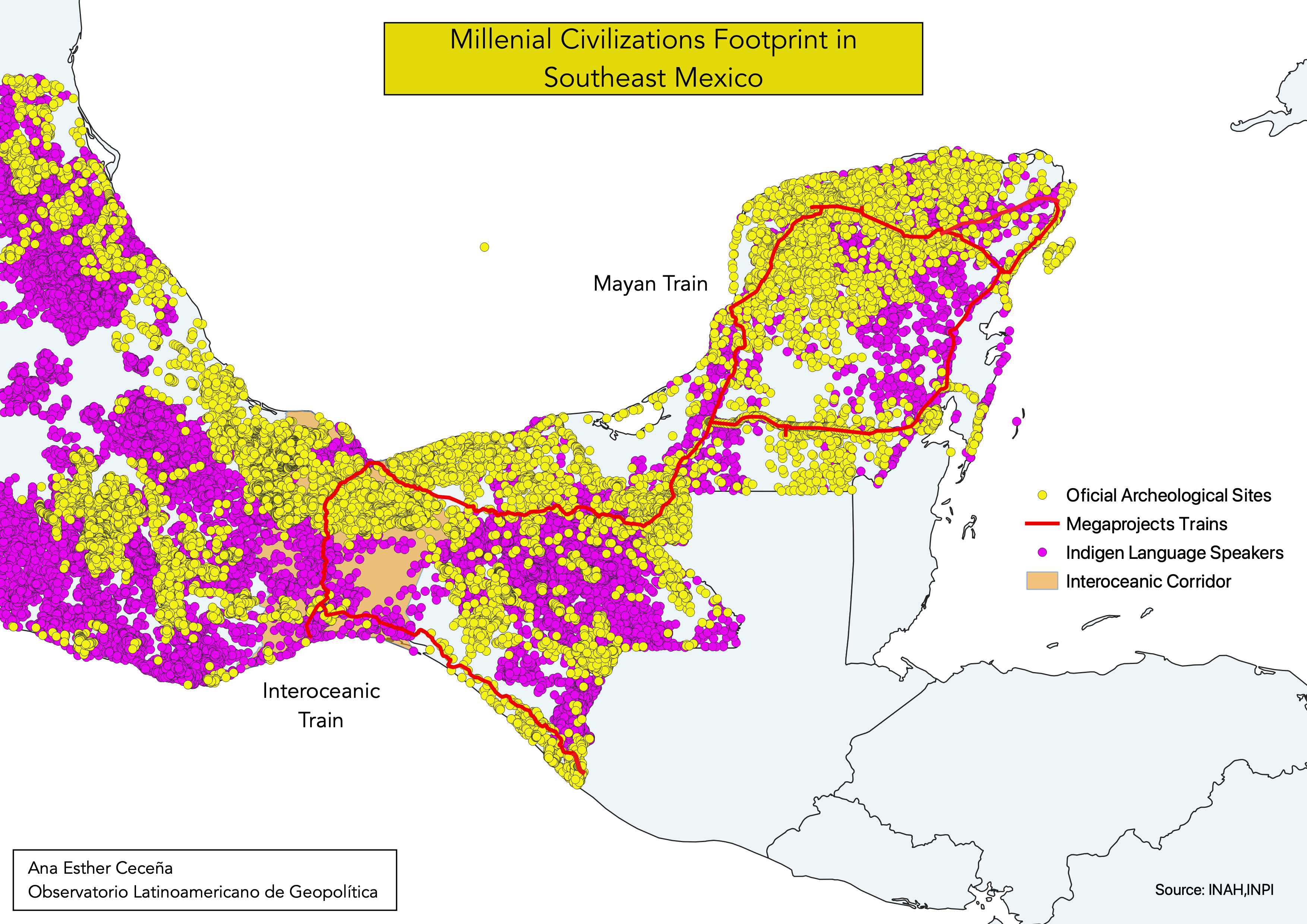 Sitios arqueológicos y lenguas indígenas vivas en el Sureste de México