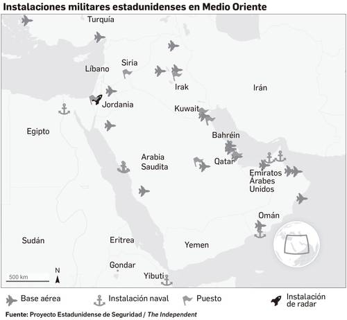 Instalaciones militares de EEUU en Medio Oriente